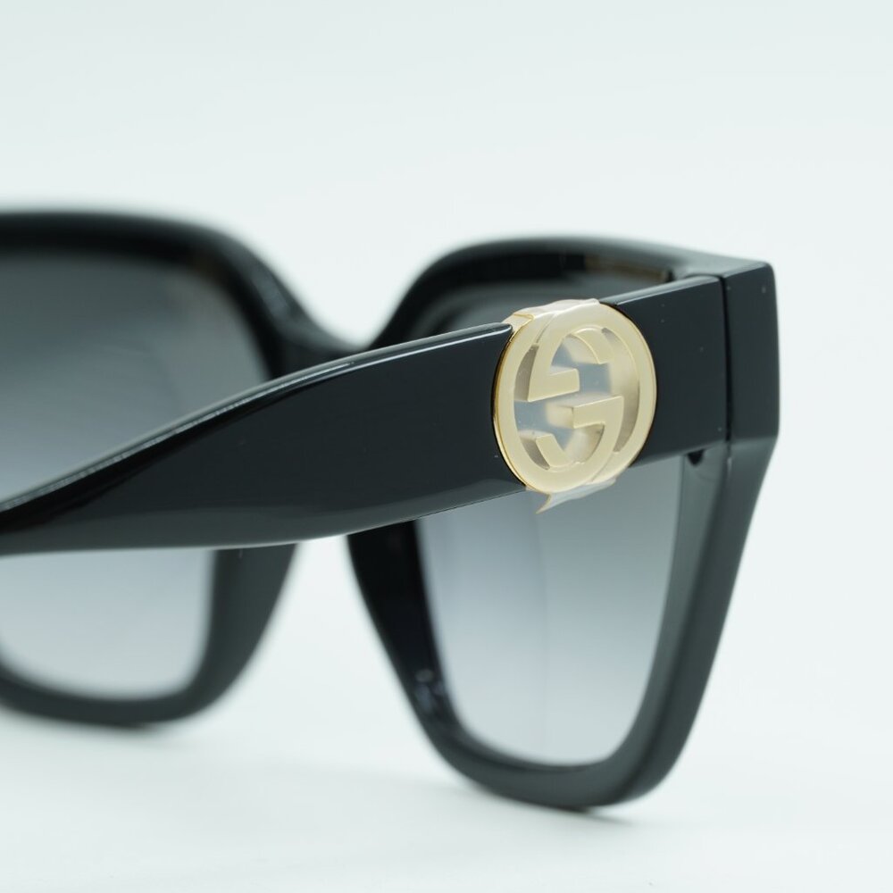 Gucci GG1023S 008 Sunglasses Black Cat Eye Frame, Grey Gradient Lenses - Picture 8 of 11